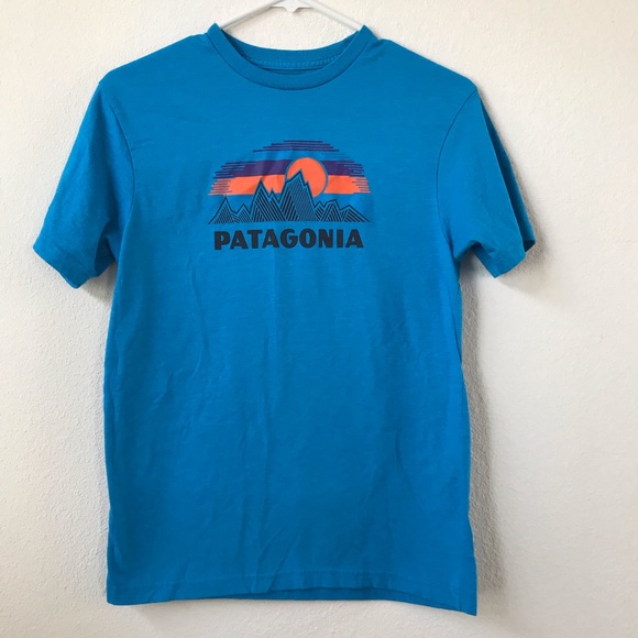 Patagonia Tops - Patagonia bright blue graphic tee